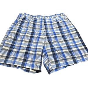 Saddlebred Blue and Black Plaid Cargo Shorts
